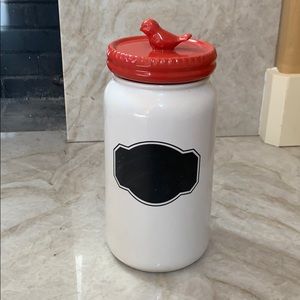 White canister with with chalkboard label